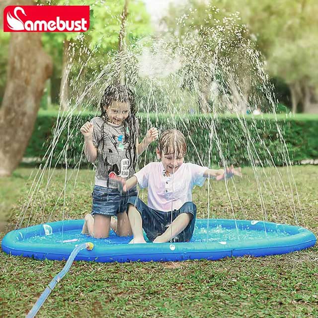 Camebust 59'' Inflatable Water Splash Mat – Outdoor PVC Sprinkler Play Toy for Kids & Toddlers
