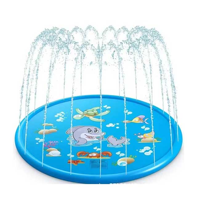 Camebust 59'' Inflatable Water Splash Mat – Outdoor PVC Sprinkler Play Toy for Kids & Toddlers
