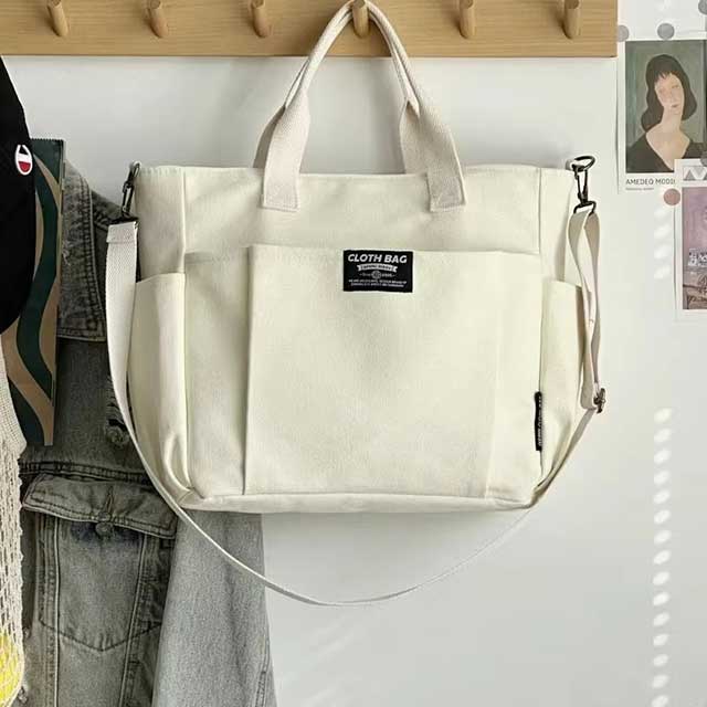 Canvas Tote Bag for Women – Large Capacity Student Shoulder & Commuter Handbag