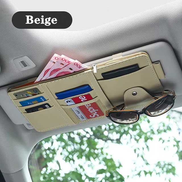 Car Sun Visor Organizer – Multi-Function Storage Holder for Bills, Pens, Cards, CDs, DVDs & Sunglasses | Auto Interior Accessory