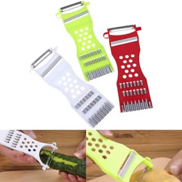 Handheld Carrot Grater & Vegetable Cutter – Multifunctional Kitchen Tool for Slicing, Mashing & Peeling