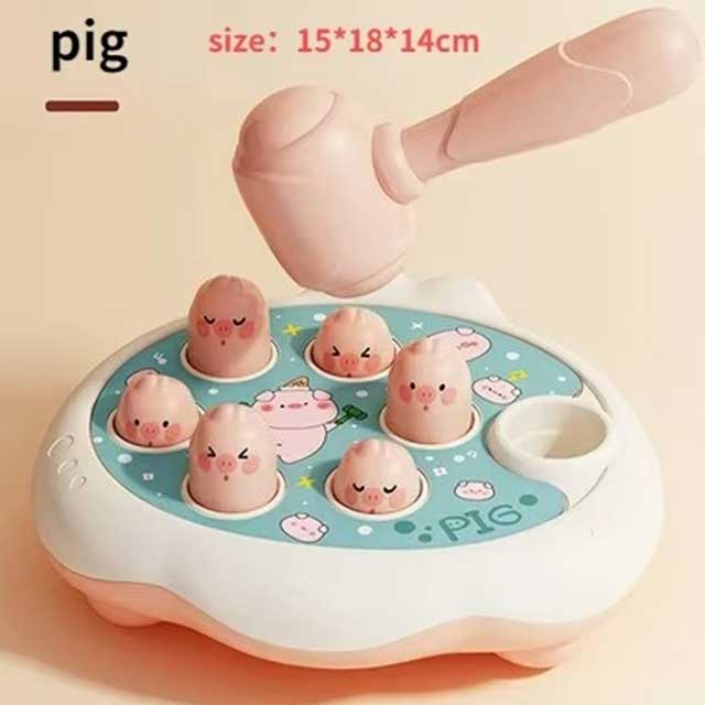 Cartoon Whac-A-Mole Montessori Toy – Animal-Themed Knocking Game for Toddlers & Kids, Educational Birthday Gift for Boys & Girls