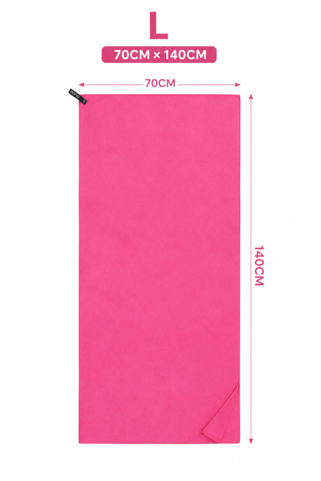 Eono Microfibre Towel – Pink | Ultra-Light, Compact & Quick-Drying Sports, Travel, Beach & Bath Towel