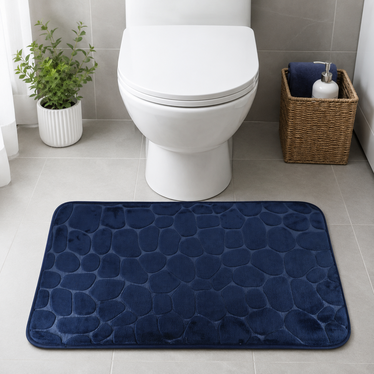 Non-Slip Memory Foam Bath Mat for Bathroom and Shower