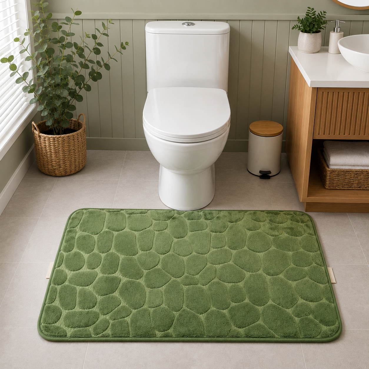 Non-Slip Memory Foam Bath Mat for Bathroom and Shower