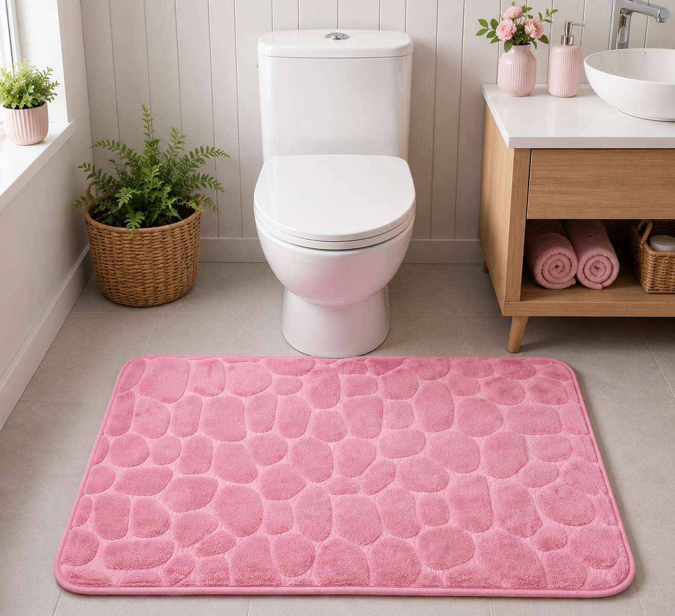 Non-Slip Memory Foam Bath Mat for Bathroom and Shower