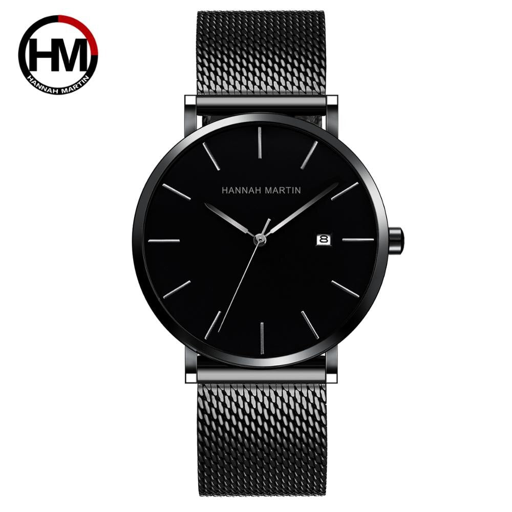 Classic Bauhaus Design Men Watch Dark Blue Japan Quartz Waterproof Stainless Steel Fashion Business Calendar Ultra 3