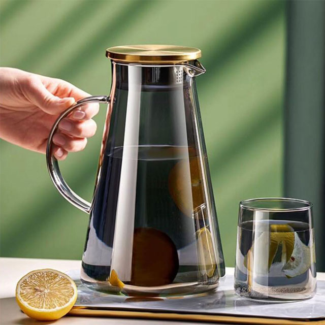 Classic Gray Large Capacity Glass Tea Kettle & Fruit Tea Maker – Premium Household Tea Set with Handle, Easy to Use