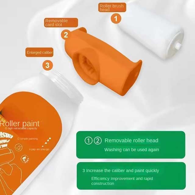 Clean Taste Environmental Protection Wall Paint – Latex Paint for Graffiti Repair & DIY Wall Renovation with Small Roller Brush