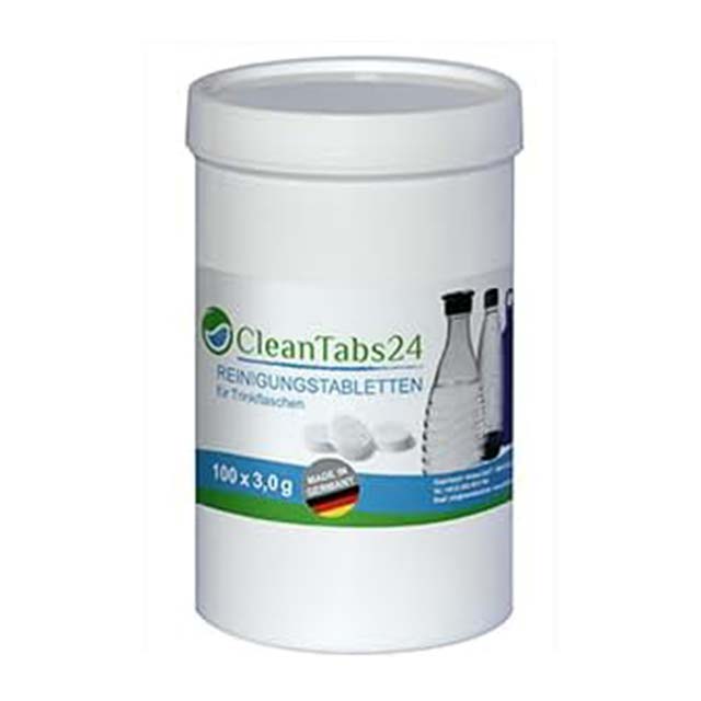 CleanTabs24 Water Bottle Cleaner Tablets 100 x 3g – Ideal for SodaStream, Glass & PET Bottles