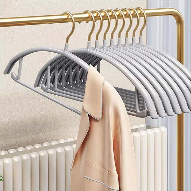 Impregnated Semi-round Coat Hanger Seamless Storage Thick Clothes Brace Non-slip Stainless Steel Clothes Hanging Adult