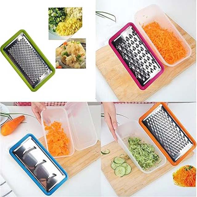 Contiup 4-in-1 Cheese Grater Set – Multi-Purpose Shredder with Container for Cheese & Vegetables (Green)