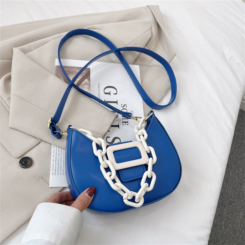 Contrast color Fashion Chain Women s Handbag Trend Women Luxury Brand Shoulder Bag Pu Leather Crossbody 1