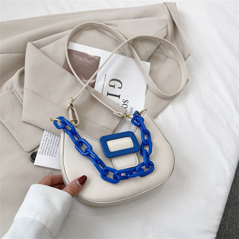 Contrast color Fashion Chain Women s Handbag Trend Women Luxury Brand Shoulder Bag Pu Leather Crossbody 2