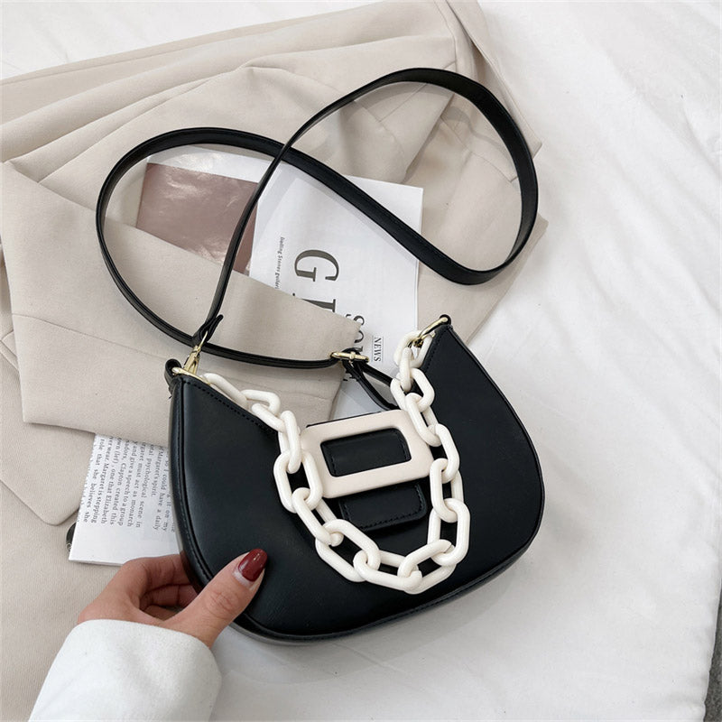 Contrast color Fashion Chain Women s Handbag Trend Women Luxury Brand Shoulder Bag Pu Leather Crossbody