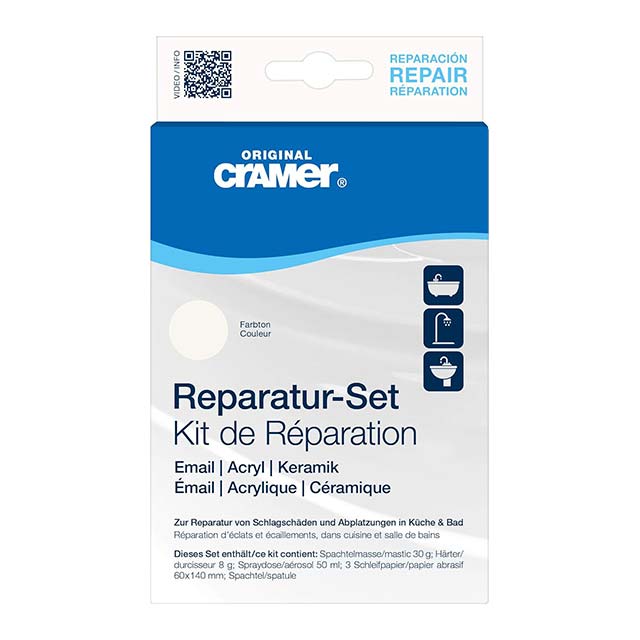 Cramer S203AMZ Ceramic/Enamel Repair Kit for Baths, Sinks & Countertops - Alpine White, with Email Star 2-in-1 Cleaning & Polishing Paste for Enamel Surfaces