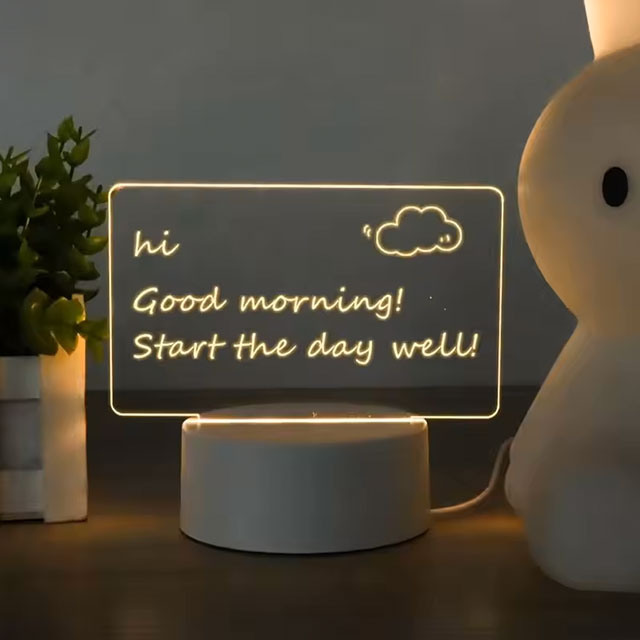 Creative LED Writing Board Notepad – 3D Visual Desk Lamp, Handmade Acrylic Decorative Ornament, Unique Gift for Girlfriend