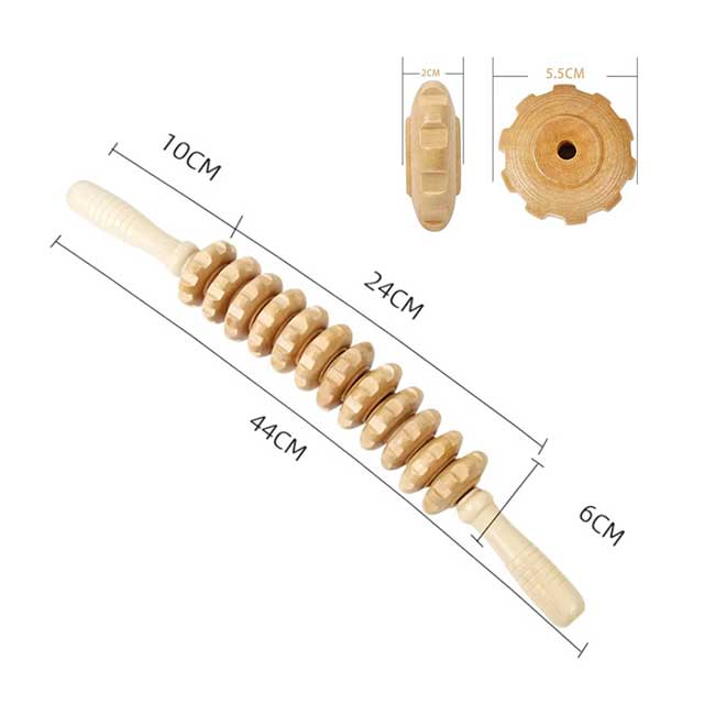 Curved Wooden Massage Roller – Body Shaping Tool for Stomach, Cellulite & Lymphatic Drainage Therapy