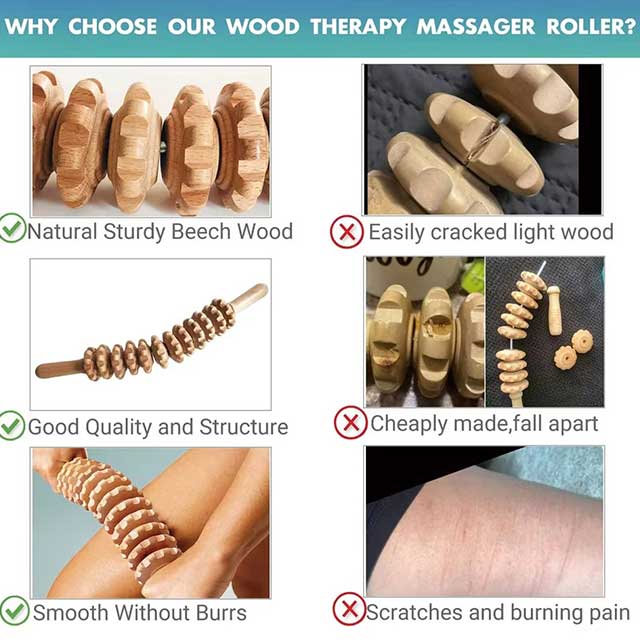 Curved Wooden Massage Roller – Body Shaping Tool for Stomach, Cellulite & Lymphatic Drainage Therapy