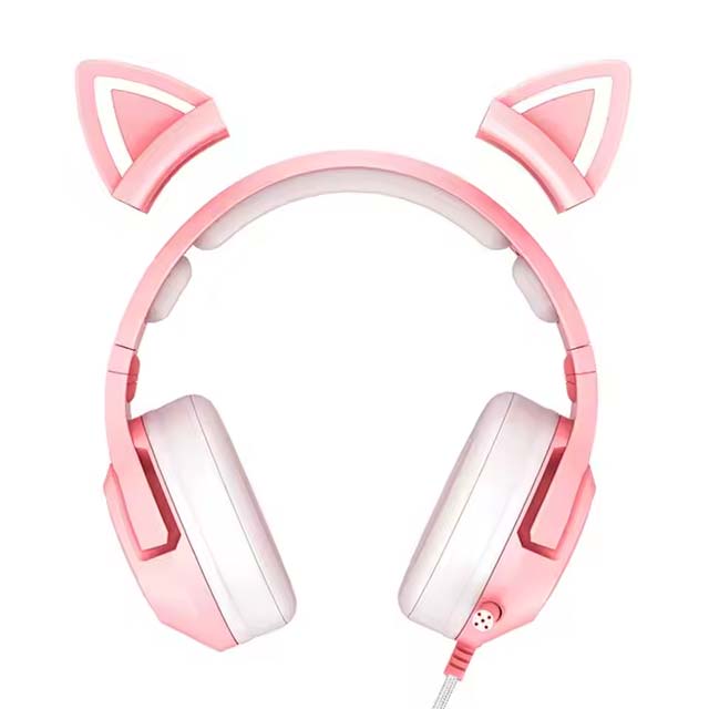Custom Colors Green Pink Onikuma K9 Cat-ear RGB Gaming Headphone Headset with Mic