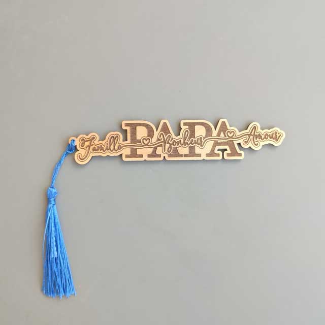 Customizable Family Bookmark – Personalized Gift for Mom, Dad, Aunt, Godmother, Godfather, Grandma & Grandpa with Choice of Pompom Color