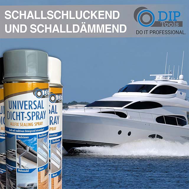 DIP-Tools Elastic Universal Sealing Spray – Premium Waterproof Sealant for Gutters, Boats & Caravans