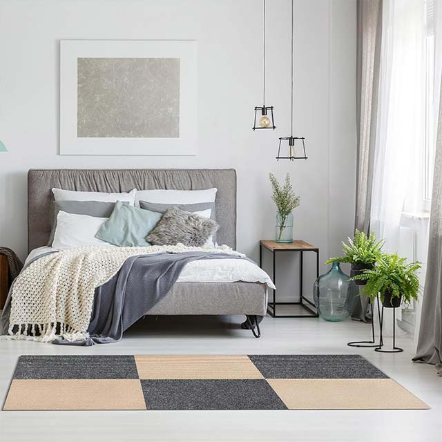 DIY Peel & Stick Carpet Tiles – Non-Slip Self-Adhesive Khaki Square Carpet with Soft Pad for Bedroom & Living Room Floor