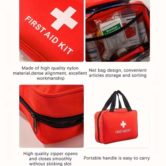 Deluxe First Aid Kit with Carrying Pouch – Essential Emergency Kit for Camping, Hiking & Travel