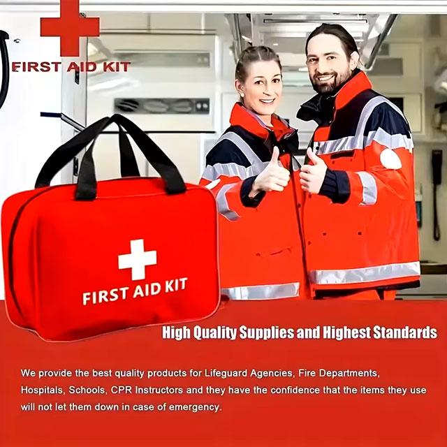 Deluxe First Aid Kit with Carrying Pouch – Essential Emergency Kit for Camping, Hiking & Travel