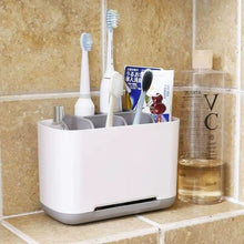 Support amovible pour brosse à dents électrique et dentifrice – Rangement en plastique antidérapant – Organisateur de salle de bain facile à nettoyer pour brosses à dents, fil dentaire et outils de toilettage