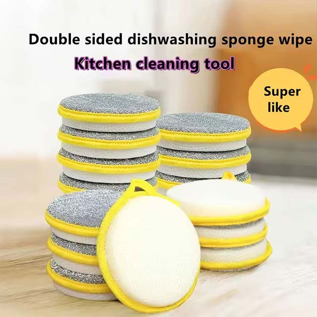 Reusable Double-Sided Dishwashing Sponge – Grease Removal Cleaning Cloth for Pots, Pans & Dishes