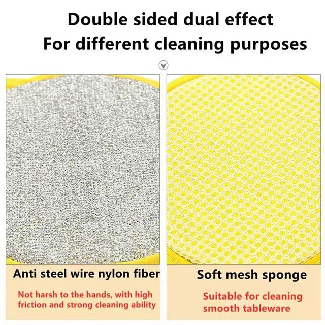 Reusable Double-Sided Dishwashing Sponge – Grease Removal Cleaning Cloth for Pots, Pans & Dishes