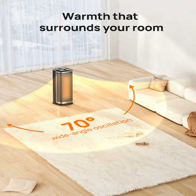 Dreo Solaris Slim H2 Space Heater – Energy Efficient, Sleek Home & Office Heating Solution