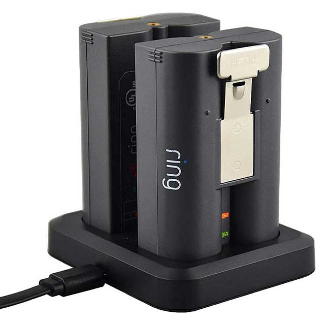 Dual Ring Battery Charger Station for Ring Rechargeable Batteries – Fast Charging for Ring Spotlight Cam, Video Doorbell 2/3/4 & Stick Up Cam Batteries
