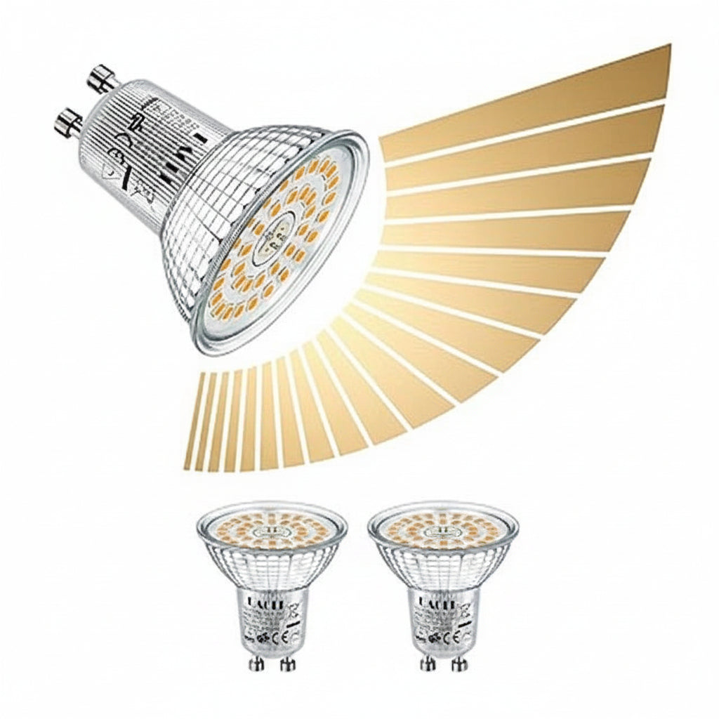 EACLL GU10 LED Bulbs Dimmable 6W 2700K – Energy-Saving 50W Halogen Equivalent, 475LM Warm White Spotlight (Pack of 6