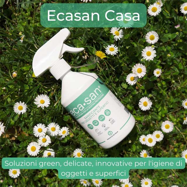 ECASAN Natural Multipurpose Sanitizing Spray – Green & Vegan Disinfectant for Home, Kitchen, Fabrics & Surfaces