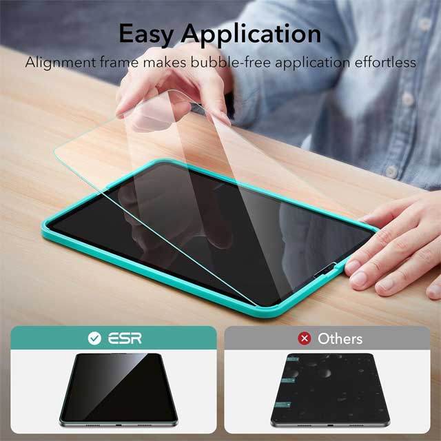 ESR 2-Pack Tempered Glass Screen Protector with Alignment Frame – HD Clarity, Anti-Scratch, Face ID & Apple Pencil Compatible