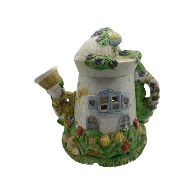Easter Bunny Village Watering Can Candy House – Whimsical Spring Decoration & Treat Display for Tabletop or Centerpieces