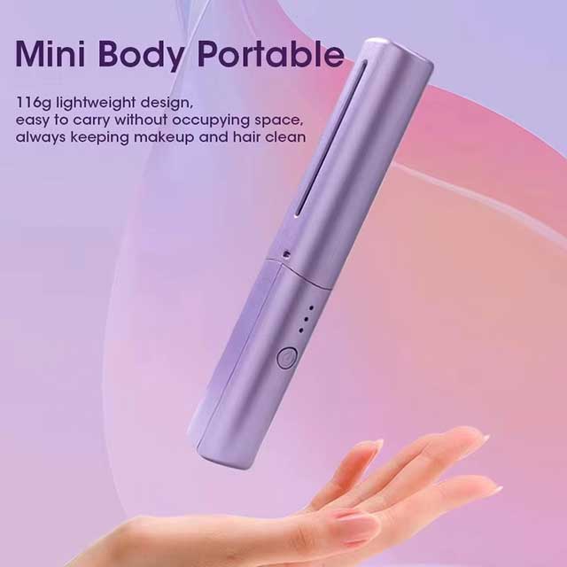 Electric Hot Hair Straightener Comb & Brush – USB Rechargeable Negative Ion Heating Tool for Straight & Curly Hair