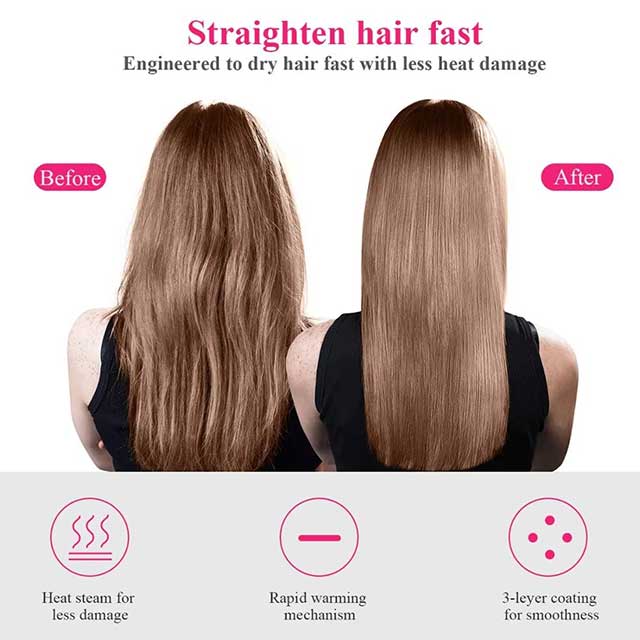 Electric Ion Hair Dryer & Volumizer – 4-in-1 Hot Air Brush, Hair Curler, Straightener & Roller Comb | One-Step Styling Tool for Smooth & Voluminous Hair