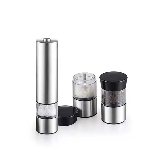 Stainless Steel Electric Pepper Grinder – Adjustable Spice & Sea Salt Mill for Kitchen & BBQ