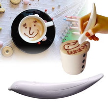 Stylo électrique de Latte Art pour café et desserts – Stylo à poudre d'épices et de cacao à piles – Outil de barista professionnel pour la décoration de gâteaux et l'art de la mousse de lait (blanc)
