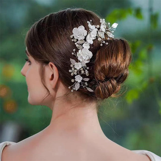 Elegant Silver Bridal Fascinator – Wedding Hair Accessory & Guest Headpiece for Bride, Women, and Girls