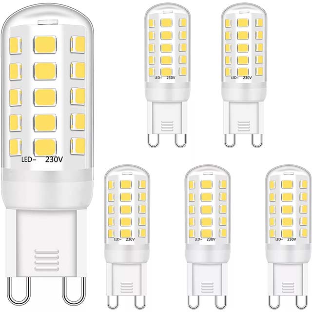 Energy Efficient G9 LED Light Bulb 5W – Natural White, 420lm, AC 220-240V – Non-Dimmable Pack of 5