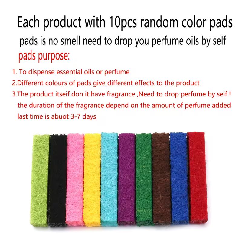 Exquisite Stainless Steel Aromatherapy Pendant Necklace – Essential Oil Diffuser Locket for Daily Wear – Premium 304 Stainless Steel Jewelry with 10 Colorful Refill Pads