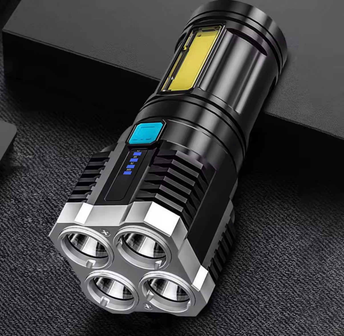 Lampe torche LED rechargeable haute puissance – Lampe torche de camping à 7 LED avec éclairage latéral COB, légère et durable pour une utilisation en extérieur