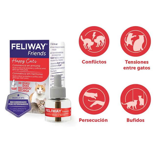 FELIWAY Friends Cat Diffuser Refill 48ml – Multi-Cat Calming Pheromone Solution for Stress Relief