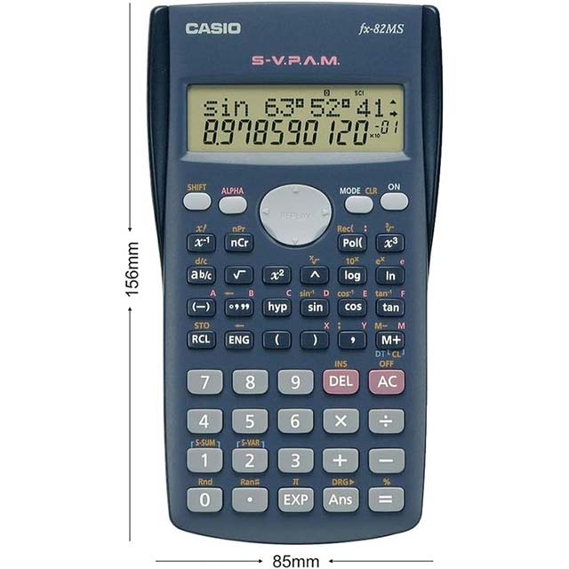 FX-82MS Scientific Calculator – 2-Line Display, 240 Functions, Non-Programmable Precision Tool for Students & Professionals
