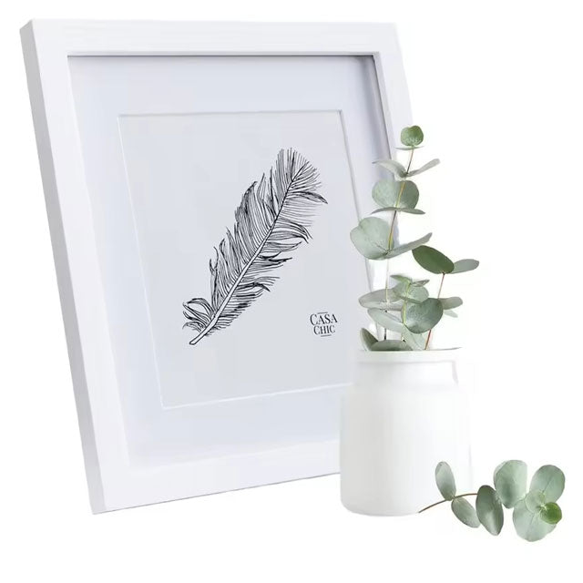 Fashionable UV Printed Square Wooden Photo Frame – Elegant Die Cut Shadow Box Display in Solid Color Style