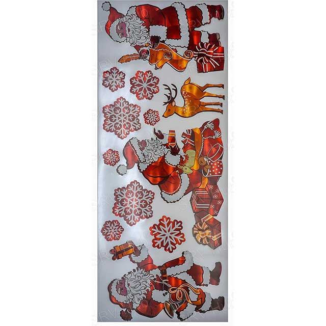 Festive Christmas Red Holographic Window & Wall Stickers